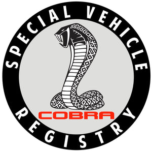 Ford Mustang Cobra Registry Decal