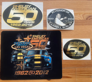 Shelby American 50th Anniversary Mouse Mat / 3-Piece Decal Set