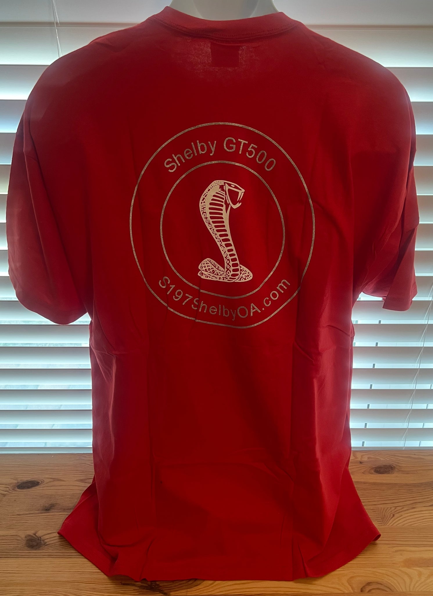 Shelby GT500 "S197ShelbyOA" Torch Red T-Shirt (Size XL) | GT500 on Front