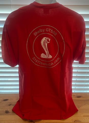 Shelby GT500 "S197ShelbyOA" Torch Red T-Shirt (Size XL) | GT500 on Front