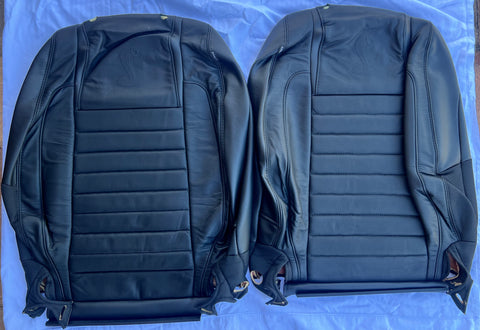 2007-2009 Shelby GT500 Black Leather Upper Seat Skins (Pair)