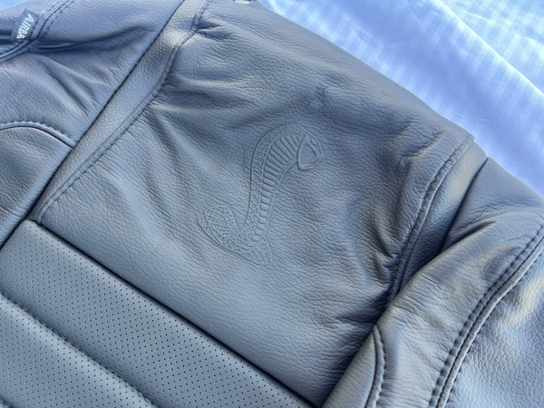 2007-2009 Shelby GT500 Black Leather Upper Seat Skins (Pair)
