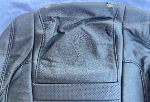 2007-2009 Shelby GT500 Black Leather Upper Seat Skins (Pair)