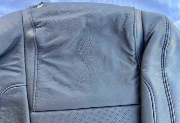 2007-2009 Shelby GT500 Black Leather Upper Seat Skins (Pair)