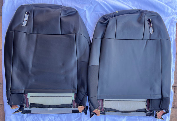 2007-2009 Shelby GT500 Black Leather Upper Seat Skins (Pair)