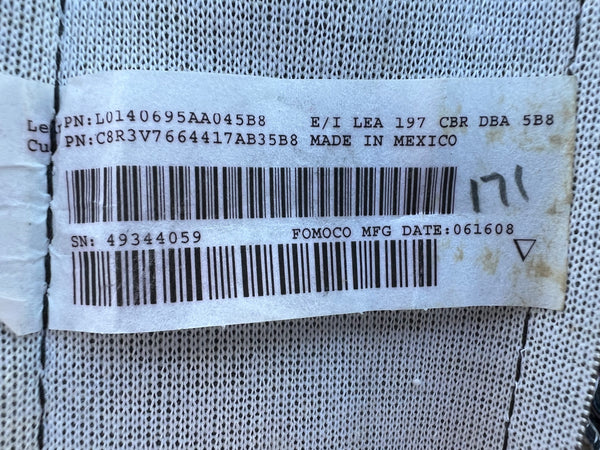 2007-2009 Shelby GT500 Black Leather Upper Seat Skins (Pair)