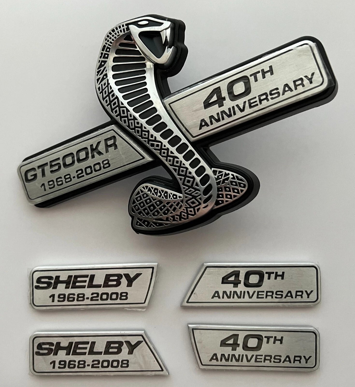 2008 Shelby GT500KR Emblem Set with Grille Receiver - Shelby NOS Brand New !