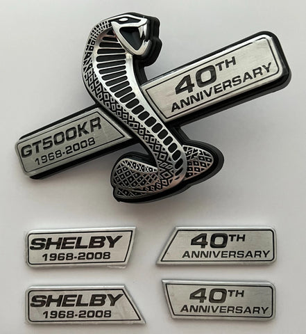 2008 Shelby GT500KR Emblem Set with Grille Receiver - Shelby NOS Brand New !